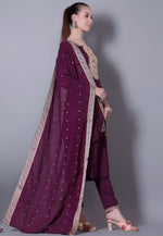 Load image into Gallery viewer, Wine Silk Readymade Pakistani Suit
