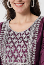 Load image into Gallery viewer, Wine Silk Readymade Pakistani Suit
