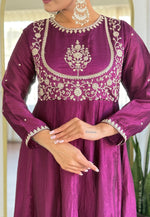 Load image into Gallery viewer, Wine Silk Readymade Pakistani Suit
