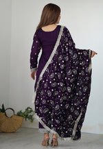 Load image into Gallery viewer, Wine Silk Readymade Pant Style Suit
