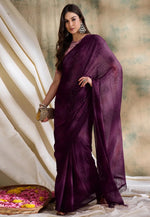 Load image into Gallery viewer, Wine Silk Saree With Blouse