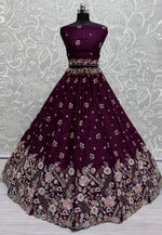 Load image into Gallery viewer, Wine Silk Wedding Lehenga Choli

