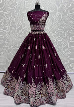 Load image into Gallery viewer, Wine Silk Wedding Lehenga Choli
