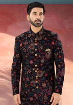 Load image into Gallery viewer, Wine Velvet Indo Western Sherwani
