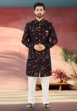 Load image into Gallery viewer, Wine Velvet Indo Western Sherwani

