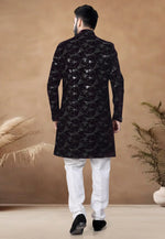 Load image into Gallery viewer, Wine Velvet Indo Western Suit
