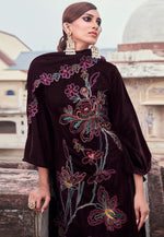 Load image into Gallery viewer, Wine Velvet Pakistani Suit
