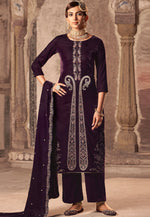 Load image into Gallery viewer, Wine Velvet Pakistani Suit
