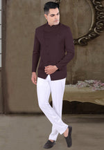 Load image into Gallery viewer, Wine Viscose Jodhpuri Suit
