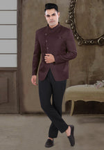 Load image into Gallery viewer, Wine Viscose Jodhpuri Suit
