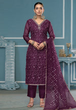 Load image into Gallery viewer, Wine Viscose Pant Style Suit
