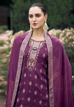 Load image into Gallery viewer, Wine Viscose Rayon Readymade Pakistani Suit
