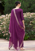 Load image into Gallery viewer, Wine Viscose Rayon Readymade Pakistani Suit
