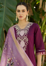 Load image into Gallery viewer, Wine Viscose Rayon Readymade Pakistani Suit
