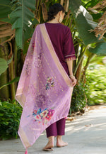 Load image into Gallery viewer, Wine Viscose Rayon Readymade Pakistani Suit
