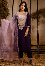 Load image into Gallery viewer, Wine Viscose Rayon Readymade Pakistani Suit
