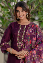 Load image into Gallery viewer, Wine Viscose Readymade Pakistani Suit
