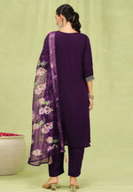 Load image into Gallery viewer, Wine Viscose Readymade Pant Style Suit
