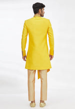 Load image into Gallery viewer, Yellow Art Silk Indo Western Sherwani
