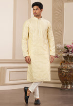 Load image into Gallery viewer, Yellow Art Silk Kurta Pajama
