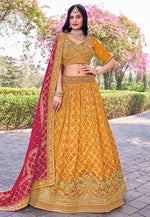 Load image into Gallery viewer, Yellow Banarasi Silk Lehenga Choli
