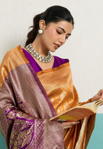 Load image into Gallery viewer, Yellow Banarasi Silk Saree