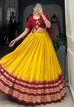 Load image into Gallery viewer, Yellow Chanderi Lehenga Choli
