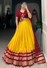 Load image into Gallery viewer, Yellow Chanderi Lehenga Choli
