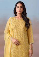 Load image into Gallery viewer, Yellow Chiffon Embroidered Pakistani Suit
