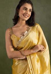 Yellow Chiffon Lehenga Saree
