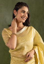 Yellow Chiffon Saree With Blouse
