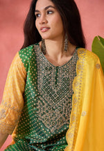 Load image into Gallery viewer, Yellow Chinon Silk Readymade Pakistani Suit
