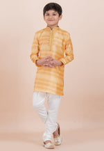 Load image into Gallery viewer, Yellow Cotton Jacquard Kids Kurta Pajama
