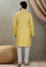 Load image into Gallery viewer, Yellow Cotton Kurta Pajama
