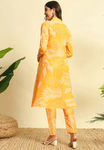 Load image into Gallery viewer, Yellow Cotton Kurta Set With Pent
