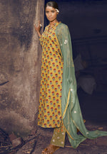 Load image into Gallery viewer, Yellow Cotton Pant Style Suit
