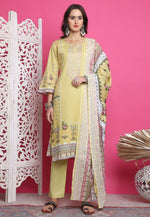 Load image into Gallery viewer, Yellow Cotton Pant Style Suit
