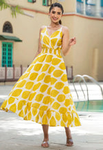 Load image into Gallery viewer, Yellow Cotton Printed Kurti

