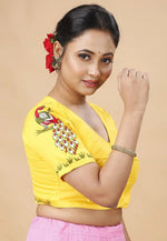 Load image into Gallery viewer, Yellow Cotton Readymade Blouse
