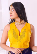 Load image into Gallery viewer, Yellow Cotton Readymade Blouse
