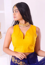 Load image into Gallery viewer, Yellow Cotton Readymade Blouse
