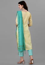 Load image into Gallery viewer, Yellow Cotton Readymade Pant Style Suit
