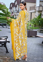 Load image into Gallery viewer, Yellow Cotton Readymade Pant Style Suit
