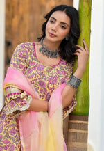Load image into Gallery viewer, Yellow Cotton Readymade Sharara Suit
