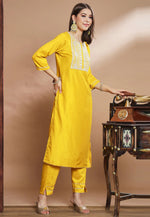 Load image into Gallery viewer, Yellow Cotton Silk Readymade Pakistani Suit
