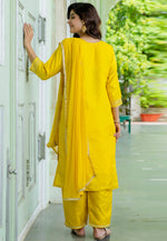 Load image into Gallery viewer, Yellow Cotton Silk Readymade Pakistani Suit
