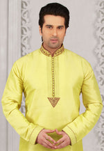 Load image into Gallery viewer, Yellow Dupion Silk Kurta Pajama
