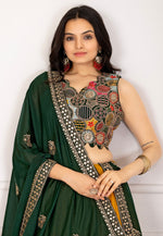 Load image into Gallery viewer, Yellow Faux Georgette Circular Lehenga Choli
