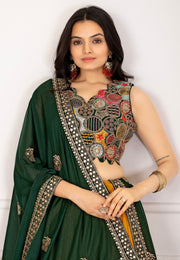 Yellow Faux Georgette Circular Lehenga Choli