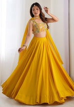 Load image into Gallery viewer, Yellow Faux Georgette Readymade Lehenga Choli
